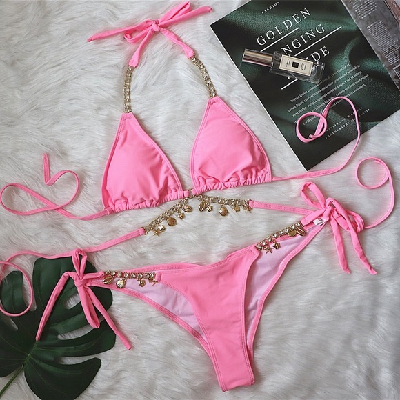 💕My princess light pink rhinestone swimsuit💕 - Picture 3 of 6